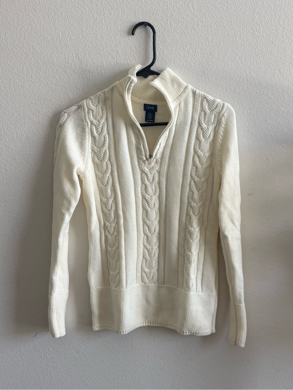 Cable-Knit Half-Zip Sweater